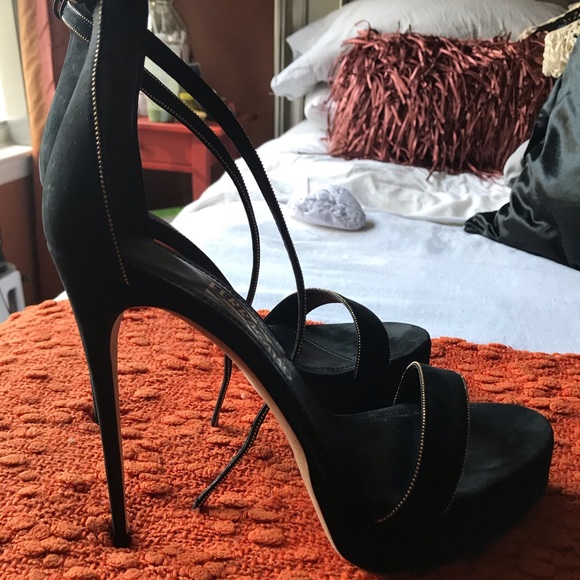 Ferragamo Suede Platform sandals size 9.5 - Picture 3 of 14